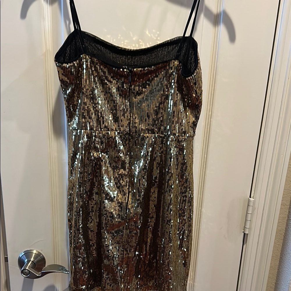 Urban Outfitters Gold Sequin Mini Dress - Picture 2 of 3